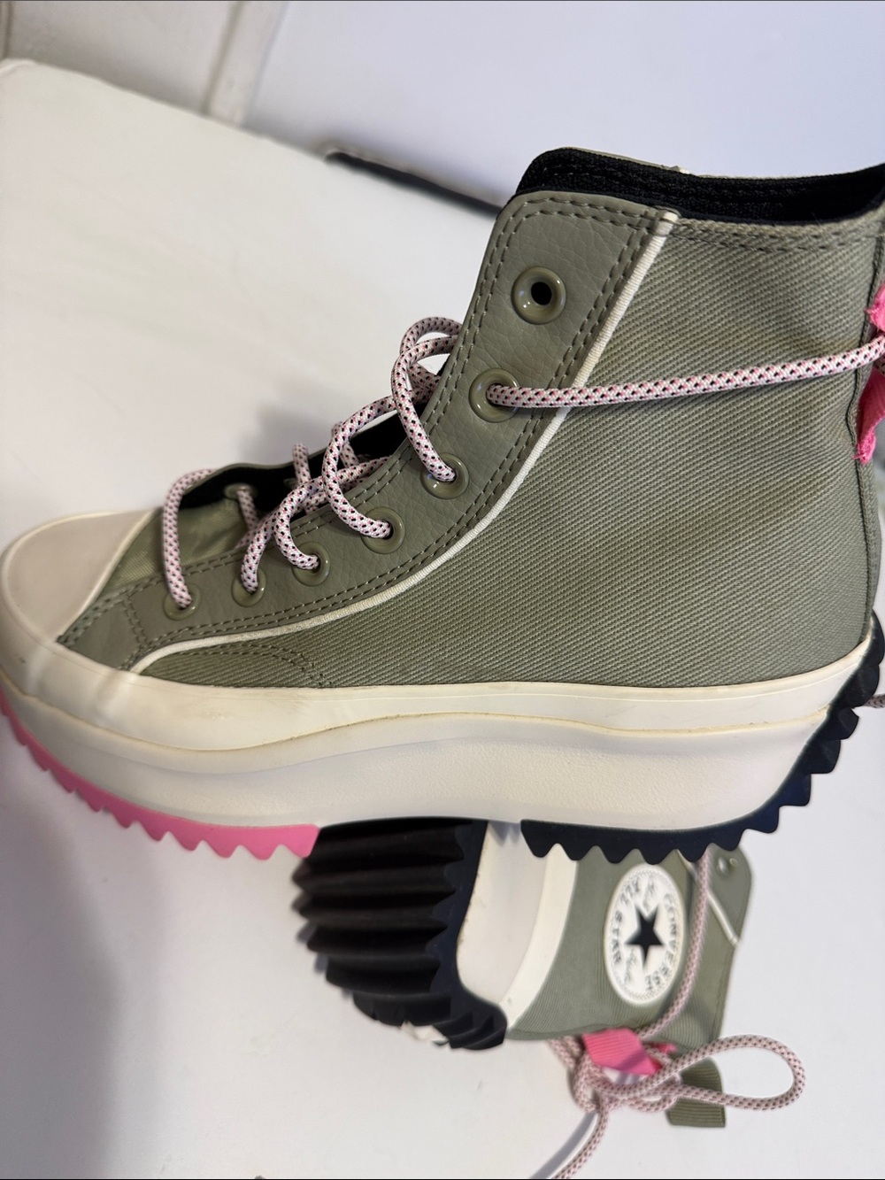 Converse Olive Green and Pink Combat-Style Women's Boots